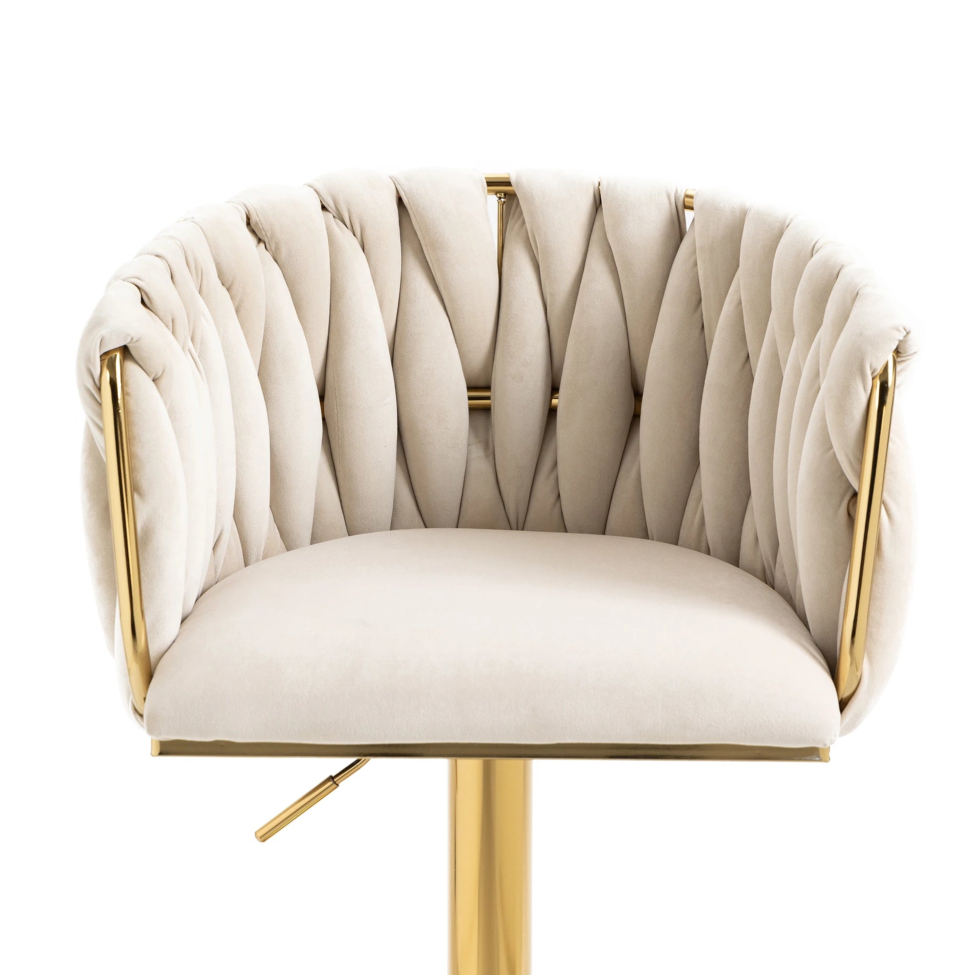 Barstoel – Barkruk – Keukenstoel – Caféstoel – Verstelbaar Van 63 Tot 87 Cm – 360° Draaibaar - Beige - QUORE