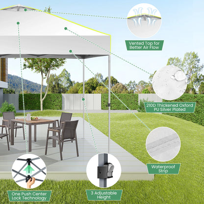 Pop-Up Tent – Vouwtent – Evenemententent – Marktkraamtent – Waterdicht Oxford Doek – UPF 50+ Bescherming – Verstelbare Hoogte - 3 x 3 m - Wit