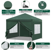 Pop-up Tuinhuisje - Partytent - Partytent Opvouwbaar - Easy up Partytent - Pop up Partytent - 3x3m - Winterproof - Opvouwbaar - Blauw