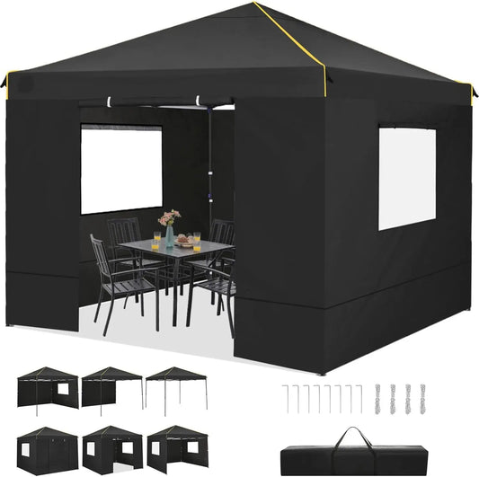 Tuinpaviljoen – Tuinkamer – Tuinoverkapping – Pop-Up Tent – 3x3 Meter – Waterdicht – UV-Bescherming - Zwart