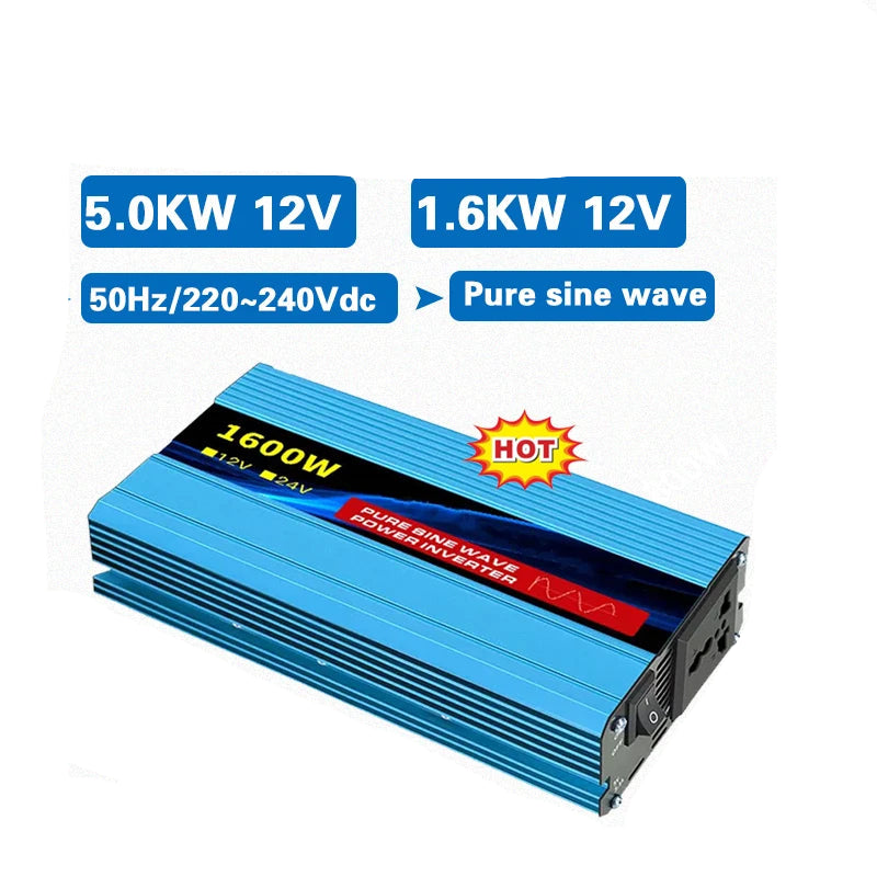 Omvormer 12V Naar 220V – Spanning Adapter – Stroomomzetter – Converter – Camper – 600W Continu Vermogen – Beveiliging Tegen Overbelasting