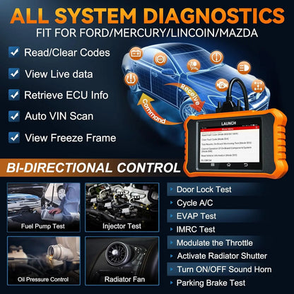 OBD2 Scanner – Diagnosetool – Foutcode Scanner – Auto Diagnostic Tool – Autoscanner – Bidirectionele Besturing – Levenslange Gratis Updates