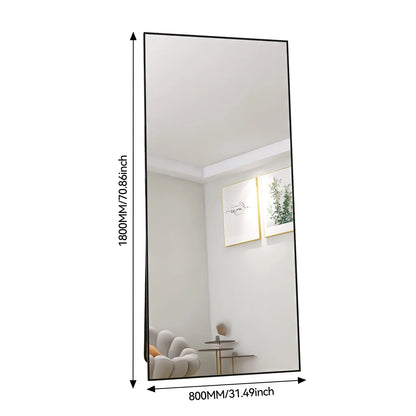 Lange Spiegel – Passpiegel – Wandspiegel – Staande Spiegel – Hangspiegel – Gehard Glas – Aluminium Frame – 180x80 cm – Veilig & Duurzaam