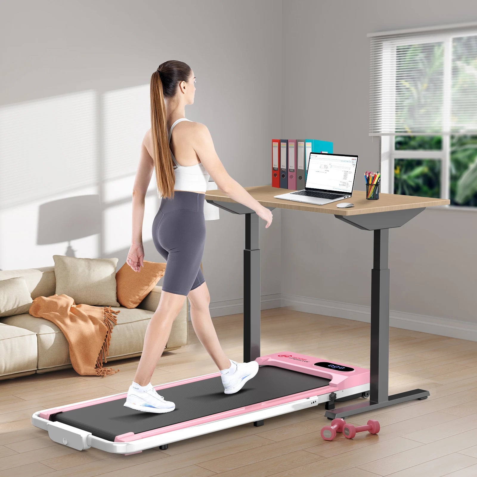 Loopband - Inklapbaar - 1-6 km/h - Wandelband - Pad - Wandel - Joggingmachine - met Afstandsbediening - 120 kg Gewichtslimiet - Thuisgymnastiek Eefening - Zwart - QUORE