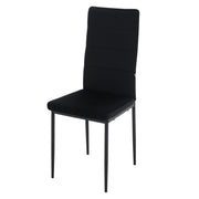 Chair - Dining room chairs - Dining room chairs set of 4 - Modern dining room chair with high backrest - Velvet chair - 150kg - Black leather