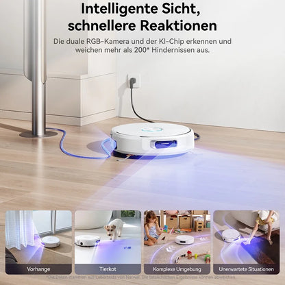 Robotstofzuiger – Robotstofzuiger met dweilfunctie – Robotvacuum – Stofzuigrobot – Zelfreinigend Dweilsysteem – Krachtige Zuigkracht 20.000Pa – Langdurige Batterij 6400mAh