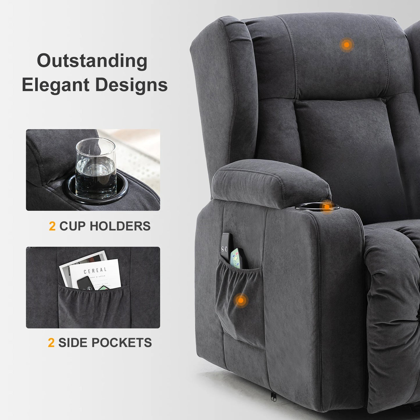 Relaxfauteuil Set – Relaxstoel – Relaxzetel – Fauteuil Verstelbaar – Loungefauteuil – Ergonomisch Met Luchtkussen – Brandveilige Kunstkerstboom Met Metalen Voet