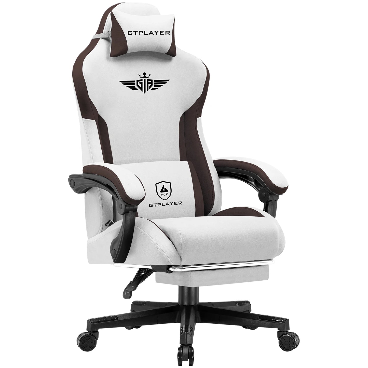 Gamingstoel – Gamestoel – Gaming Chair – Game Stoel – Bureaustoel – Ademend Stoffen Bekleding – Verstelbare Rugleuning 165° - QUORE