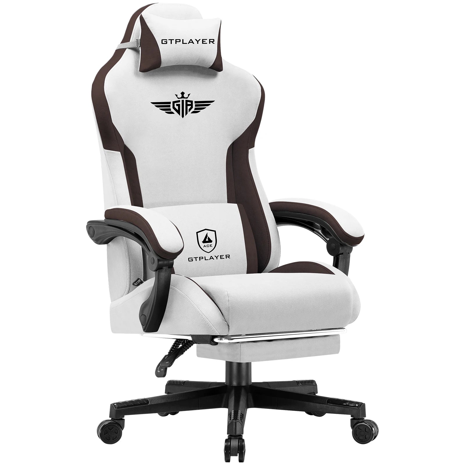 Gamingstoel – Gamestoel – Gaming Chair – Game Stoel – Bureaustoel – Ademend Stoffen Bekleding – Verstelbare Rugleuning 165° - QUORE