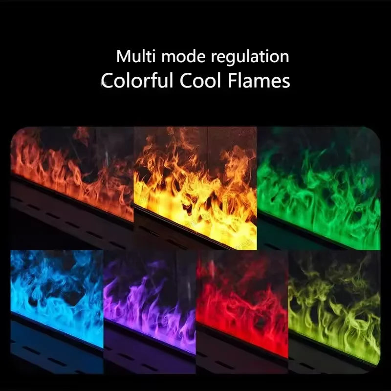 Intelligent modern built-in fireplace, water vapor fireplace humidifier, realistic 3D color flame, air purification function,