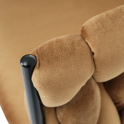 Eetkamerstoelen – Set van 4 - Velours Stoelen – Woonkamerstoelen – Velours Stoel – Metalen Poot – Draagvermogen 150 Kg – Warme Bruintint