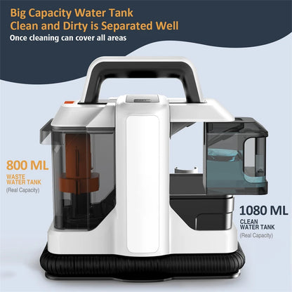 Zetelreiniger - Stofzuiger - Vacuum Cleaner - Tapijtreiniger - Handheld Spot Cleaner - 750W High Power - 15KPa - Vlekverwijderaar voor Toilet, Bankstellen en Meubels – 400W EU Plug