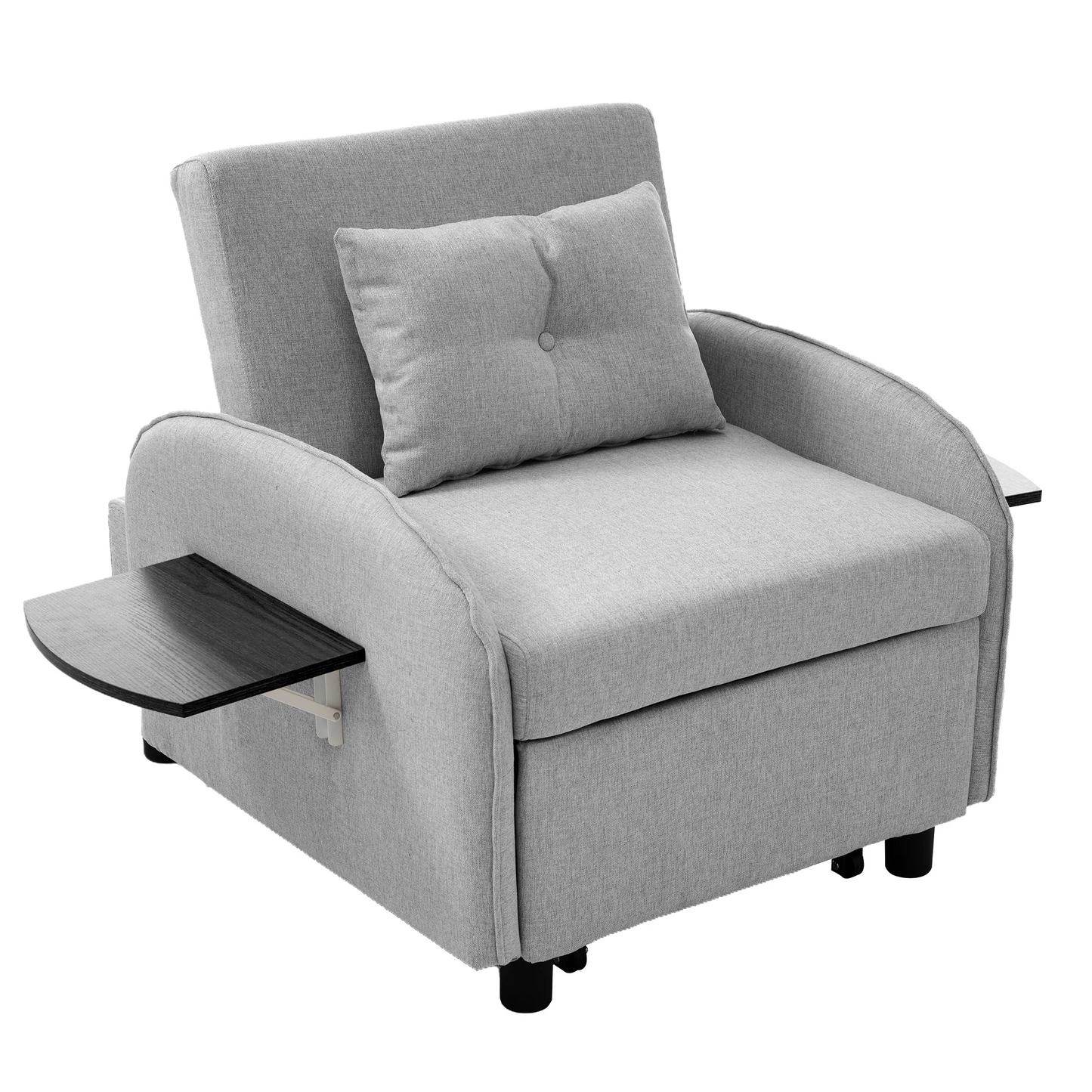 Slaapbank - Slaapstoel - Logeerbed - Klapstoel - Opvouwbare Eenpersoonsbank - Met Bedfunctie - Drievoudig Verstelbare - Opklapbaar - 123 x 74-167 x 78 cm - Grijs