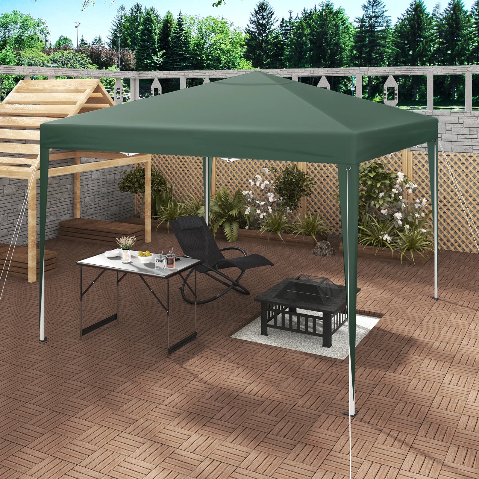 Partytent - Vouwtent - Pop-Up Partytenten - Easy up Tent - Party Tent Opvouwbaar - 300x300cm - voor Tuin Evenementen en Feesten - Waterdichte - Pagodetent met Zonnebescherming - voor Camping, Festival of Bruiloft - Lichtgeel - QUORE
