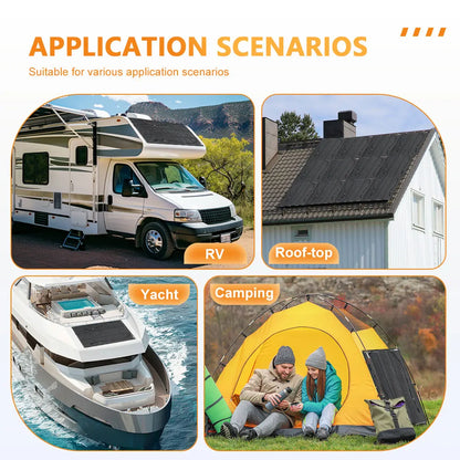 Zonnepaneel - Zonnepanelen - Monokristallijne Solar Kit - Flexibel - ETFE - Buigzaam - Waterdicht - Lichtgewicht - 300W - 3 Stuks - voor Boot - Camper - Caravan - RV of Tuin