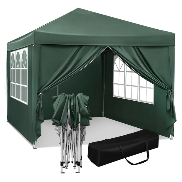 3x3m Opvouwbare Partytent - Easy Up Partytent - Partytent Opvouwbaar - Tuinpaviljoen - Waterdicht - UV - Bescherming - Verstelbare Hoogte - Draagtas - Zonnescherm - Groen