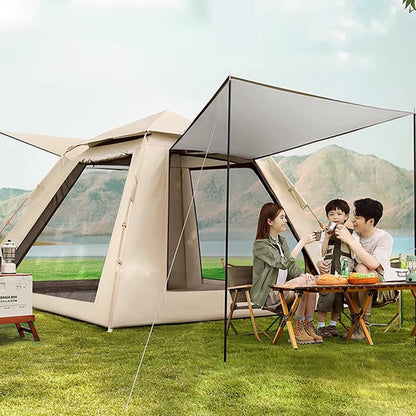 Automatische Pop-up Tent voor 3-4 Personen - Waterdicht - Met Luifel - Ideaal voor Kamperen & Picknick