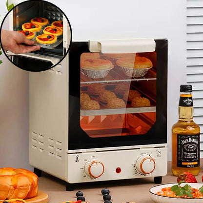 Airfryer - Heteluchtfriteuse - Broodrooster Oven - Keukenapparaten - met Voetkussens - Handgreep - Bak - Gegalvaniseerd binnenpaneel - Glazen deur - Jaloezie - 12L - 220V - 70-250 ℃ - 0-60 min Timingknop - Beige