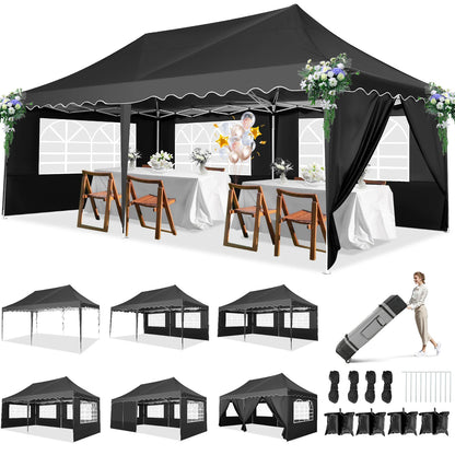 Partytent – Tent – Overkapping – Tuin Tent – 3x6 Meter – Waterdicht – UPF 50+ Bescherming - Zwart - QUORE