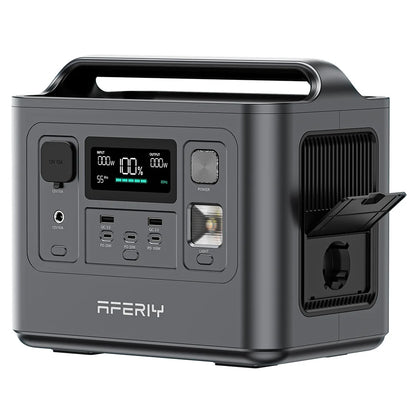 AFERIY P010 Portable Power Station, 800W 512Wh Outdoor Generator, 3500+ Cycles LiFePO₄ Battery, 8 Outputs, 1.5H Full Charge
