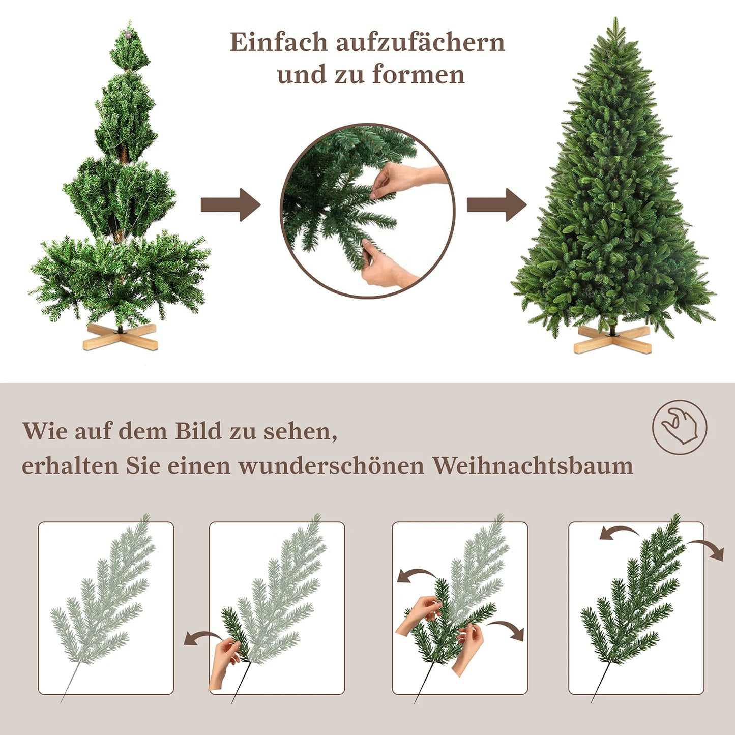 Witte Kunstkerstboom – Kunstkerstboom – Nepkerstboom – Kerstboom LED – Sneeuweffect Boom – 210 cm Hoogte – 350 Warm Witte LED’s – 1348 Takken – Duurzame PE+PVC Naalden – Inklapbaar Metalen Standaard