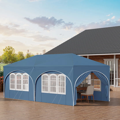Pop-Up Tent – Tuinpaviljoen – Opblaasbare Tuintent – Buiten Shelter – 3x6 Meter – UV-Bescherming 98% – Verstelbare Hoogte - Blauw