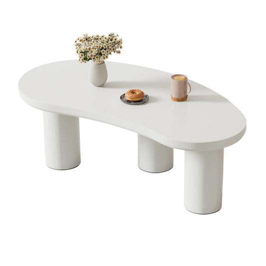 Halve Maan Salontafel – Bijzettafel – Woonkamertafel – Moderne Tafel – MDF Tafelblad – PVC Poten – Anti-Kras Viltjes