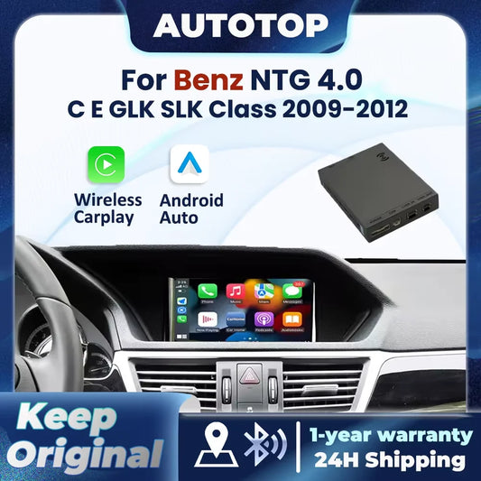 Wireless CarPlay Android Auto Decoder For Mercedes Benz NTG4.0 GLK W207 E Coupe W212 E Class W204 C Class SLK AUX BT Car Module