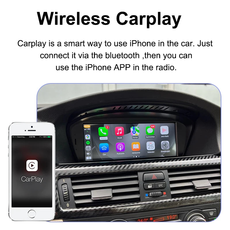 Draadloze CarPlay Android Auto Systeem – Multimedia Interface – Infotainment Upgrade – Touchscreen Unit – CCC Camera Variant – 8,8 Inch Scherm – Stuurwielbediening Ondersteuning