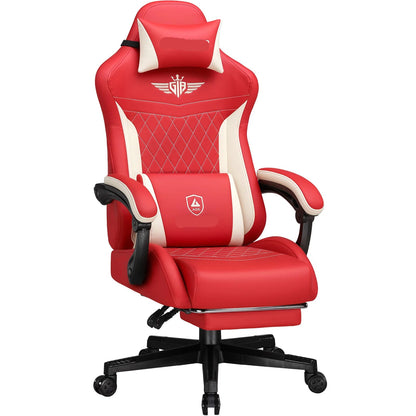 Ergonomische Bureaustoel – Gamingstoel – Kantoorbureau Stoel – Comfortabele Stoel – Verstelbare Rugleuning – Ademend Stof – Voetensteun - Rood