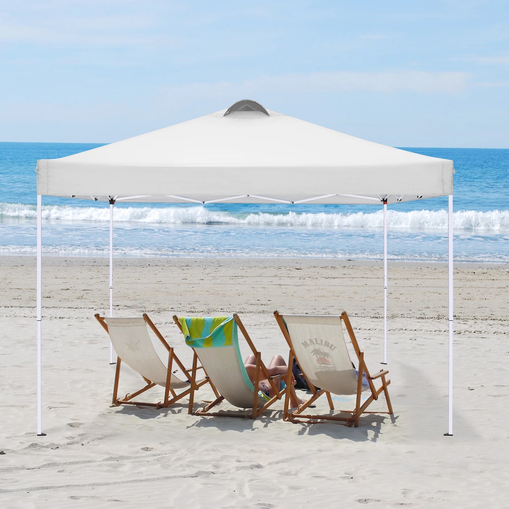 Vouwtent – Overkapping – Partytent – Schaduwdoek – Buitenpaviljoen – Waterdicht 210D Oxford – Inclusief Zijwanden Met Ramen - 3x3m - Wit - QUORE