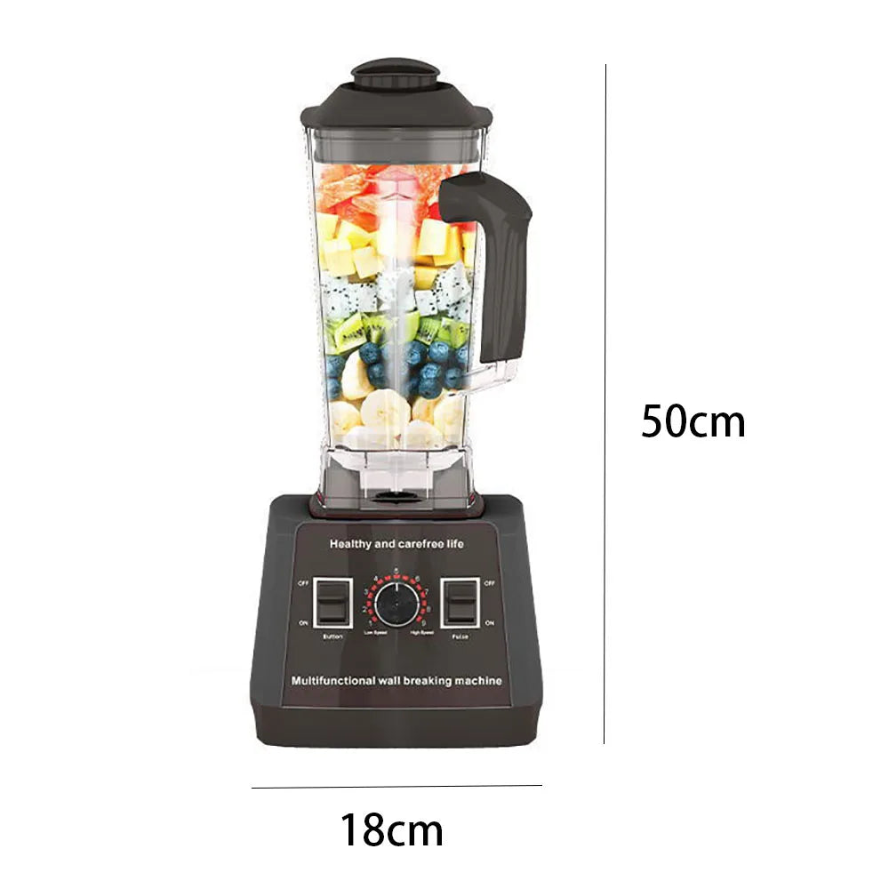 Elektrische Blender - Keukenmachine - Blender - 9 Snelheden - Voor Ijs - Noten - Fruit - 2.5L - 5000W - 50 x 18 cm - Zwart