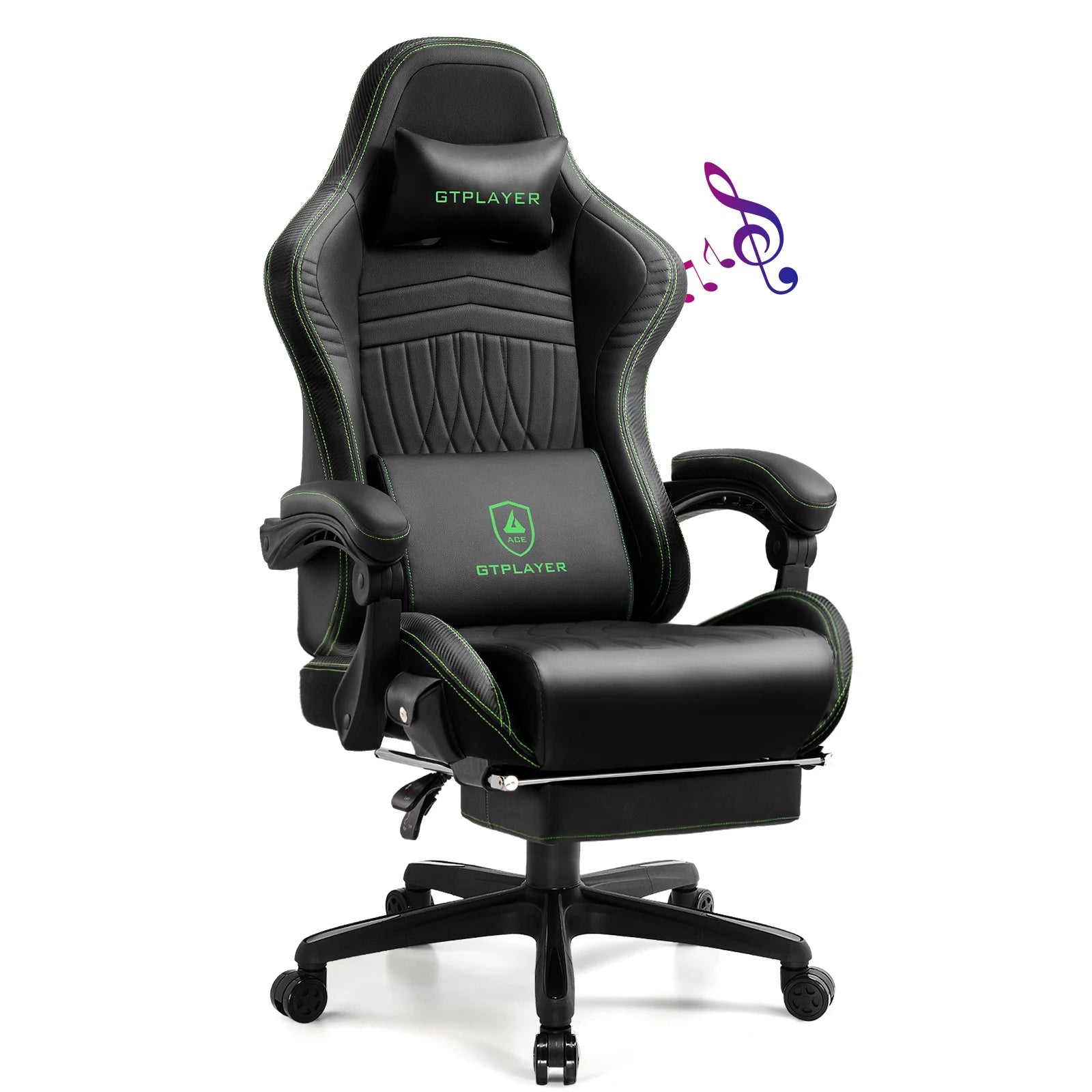 Gamingstoel – Bureaustoel – Gamestoel – Draaistoel – Bureaufauteuil – Rood – Ingebouwde Speakers – Verstelbare Voetsteun en Rugleuning - QUORE