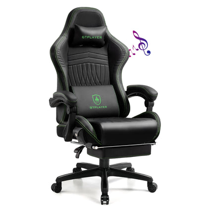 Gamingstoel – Bureaustoel – Gamestoel – Draaistoel – Bureaufauteuil – Rood – Ingebouwde Speakers – Verstelbare Voetsteun en Rugleuning - QUORE