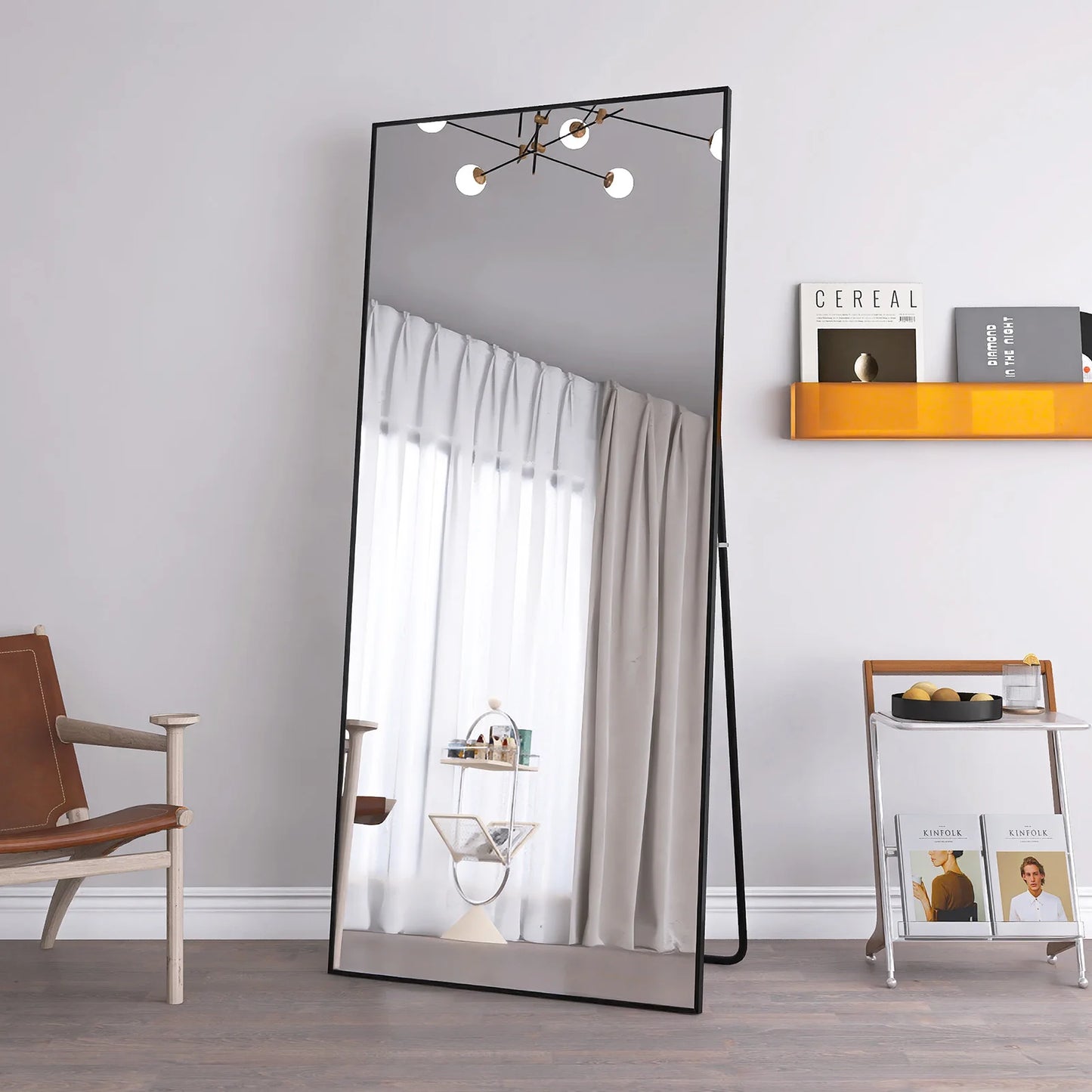 Lange Spiegel – Passpiegel – Wandspiegel – Staande Spiegel – Hangspiegel – Gehard Glas – Aluminium Frame – 180x80 cm – Veilig & Duurzaam