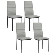 Chair - Dining room chairs - Dining room chairs set of 4 - Modern dining room chair with high backrest - Velvet chair - 150kg - Leather gray 