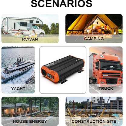 Zuivere Sinusomvormer – 2500W Omvormer – 12V Naar 230V – Camper Stroomvoorziening – LCD-Display – Veiligheidsbescherming