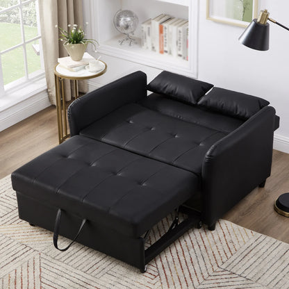 Slaapbank – Bedbank – Klapbank – Logeerbed – Ruimtebesparend – Verstelbare Rugleuning – Synthetisch Leder