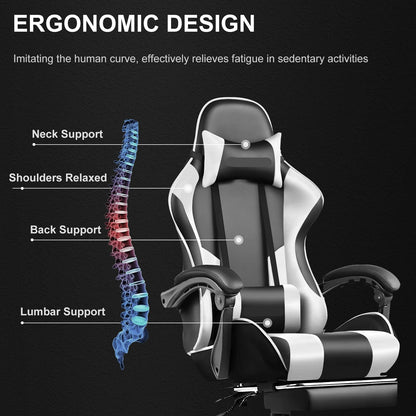 Gamingtafel – Game Bureau – Computertafel – Gaming Desk – Werktafel – Ergonomisch Ontwerp – Met Verstelbare Stoel - QUORE