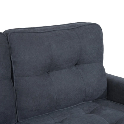 2-Persoons Slaapbank – Slaapbankbed – Bedbank – Loungebank – Compact Formaat – Inclusief Opbergvakken – Houten Frame - 151x75x86 cm - Grijs