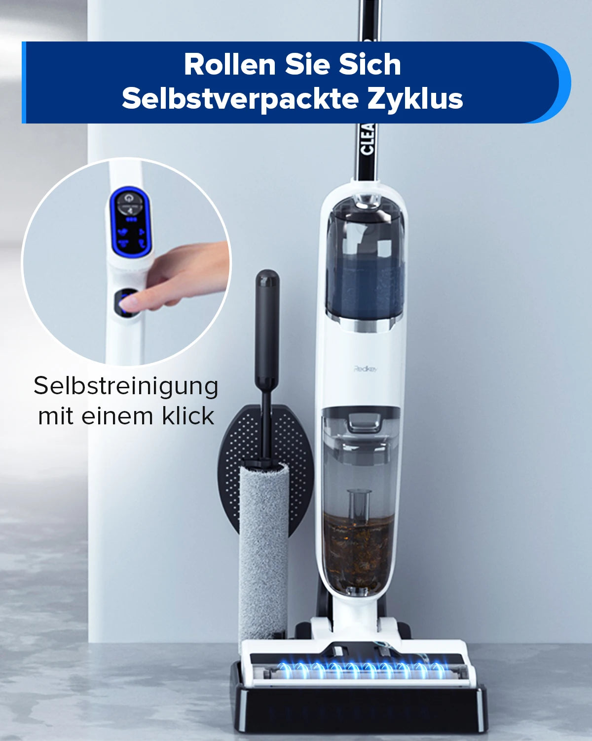 Draadloze Stofzuiger – 3-in-1 Schoonmaker – Stofzuiger Met Watertank – Nat en Droog Stofzuiger – Lichtgewicht – 40 Minuten Batterijduur - 150W - 2600mAh