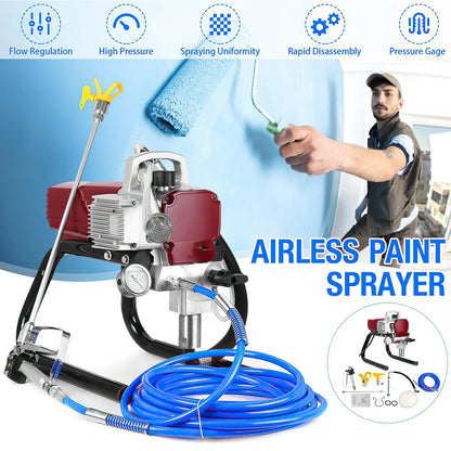Airless Diaphragma Verfspuitmachine - Kar Airless Verfspuit - Airless Verfspuit - Verfspuiten Electrisch - Verfspuitmachine - 1800W - 1800 PSI Hogedruk - Voor Grote Verfkluss - en Binnen - Buiten