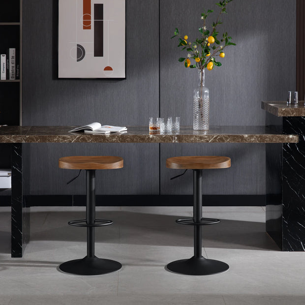 Barkruk - Bar stoelen - 1 pcs industriële houten barkruk- Bar Furniture - 360° verstelbaar - 6.2kg - Bruin