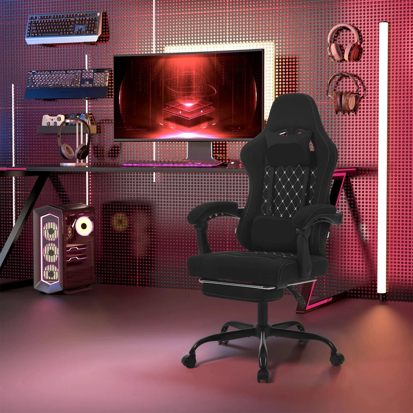 Ergonomische Bureaustoel – Bureaustoel Met Massagefunctie – Verstelbare Bureaustoel – Gamingstoel – Thuiswerkstoel – Ademend Materiaal – 360° Draaibaar - QUORE