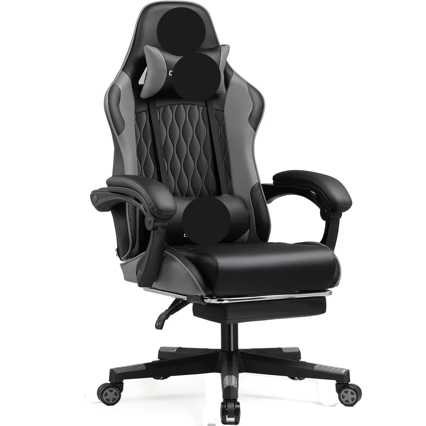 Gamingstoel – Bureaustoel – Gamerstoel – Bureaustoel Ergonomisch – Werkstoel – Verstelbare Rugleuning – Kunstleer & Metalen Frame - QUORE