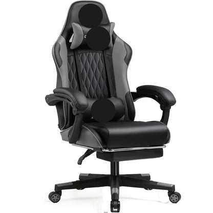 Gamingstoel – Bureaustoel – Gamerstoel – Bureaustoel Ergonomisch – Werkstoel – Verstelbare Rugleuning – Kunstleer & Metalen Frame - QUORE