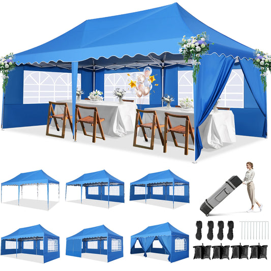 Tuinpaviljoen – Tuinoverkapping – Partytent – Buitenverblijf – Overkapping – Roestvrij Stalen Frame – Waterdicht Oxford Doek - 3 x 6 Meter - Blauw
