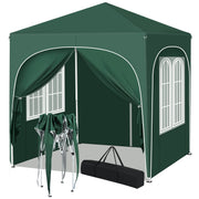 Opvouwbare Partytent - Easy up Partytent - Pop-up Paviljoen - 2x2m - Verstelbare Hoogte - Zijwanden - Waterdicht - UV - Bescherming - Buiten - Groen