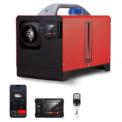 Dieselkachel – Dieselkachel Luchtverwarmer – Standkachel – Dieselverwarming – 8 kW Vermogen – Bluetooth en LCD Bedieningspaneel – Auto Start-Stop – 1,5m Kabel – Hoge Hoogte Modus