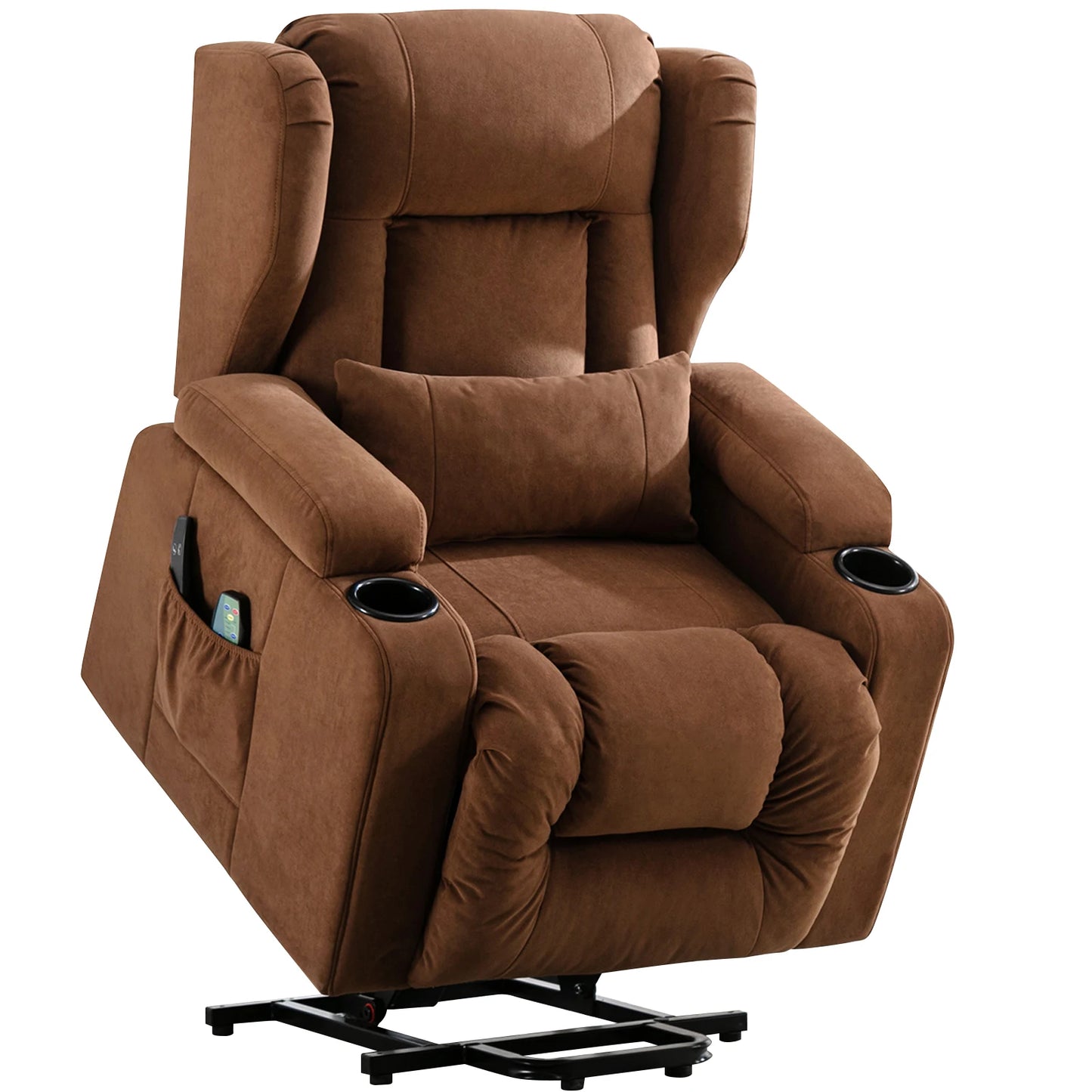 Sta op Stoel – Relaxfauteuil – Massagefauteuil – Elektrische Fauteuil – TV Stoel – Flanellen Bekleding – Verstelbare Rugleuning en Voetensteun